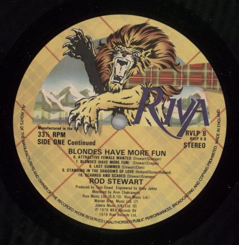 Rod Stewart Blondes Have More Fun + Merch Flyer UK vinyl LP album